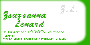 zsuzsanna lenard business card